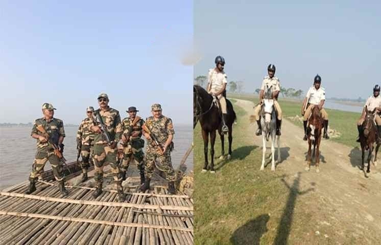 बिहार विधानसभा चुनाव: घोड़ों और नाव से पेट्रोलिंग के बीच वोटिंग जारी विधानसभा चुनाव