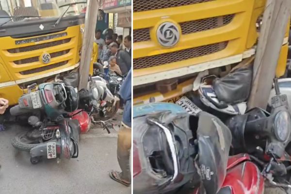 रातू रोड कब्रिस्तान के पास बस ने कई वाहनों को मारी टक्कर, आक्रोशित लोगों ने सड़क किया जाम