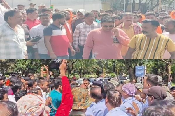 टाटा मोटर्स गेट पर हंगामा, स्थानीय रोजगार को लेकर बंटी सिंह गुट का प्रदर्शन टाटा मोटर्स